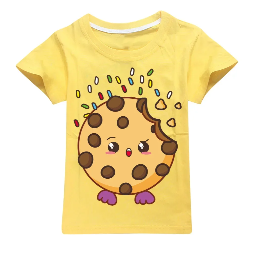 Модная футболка с принтом печенья для мальчиков новинка летняя детская одежда