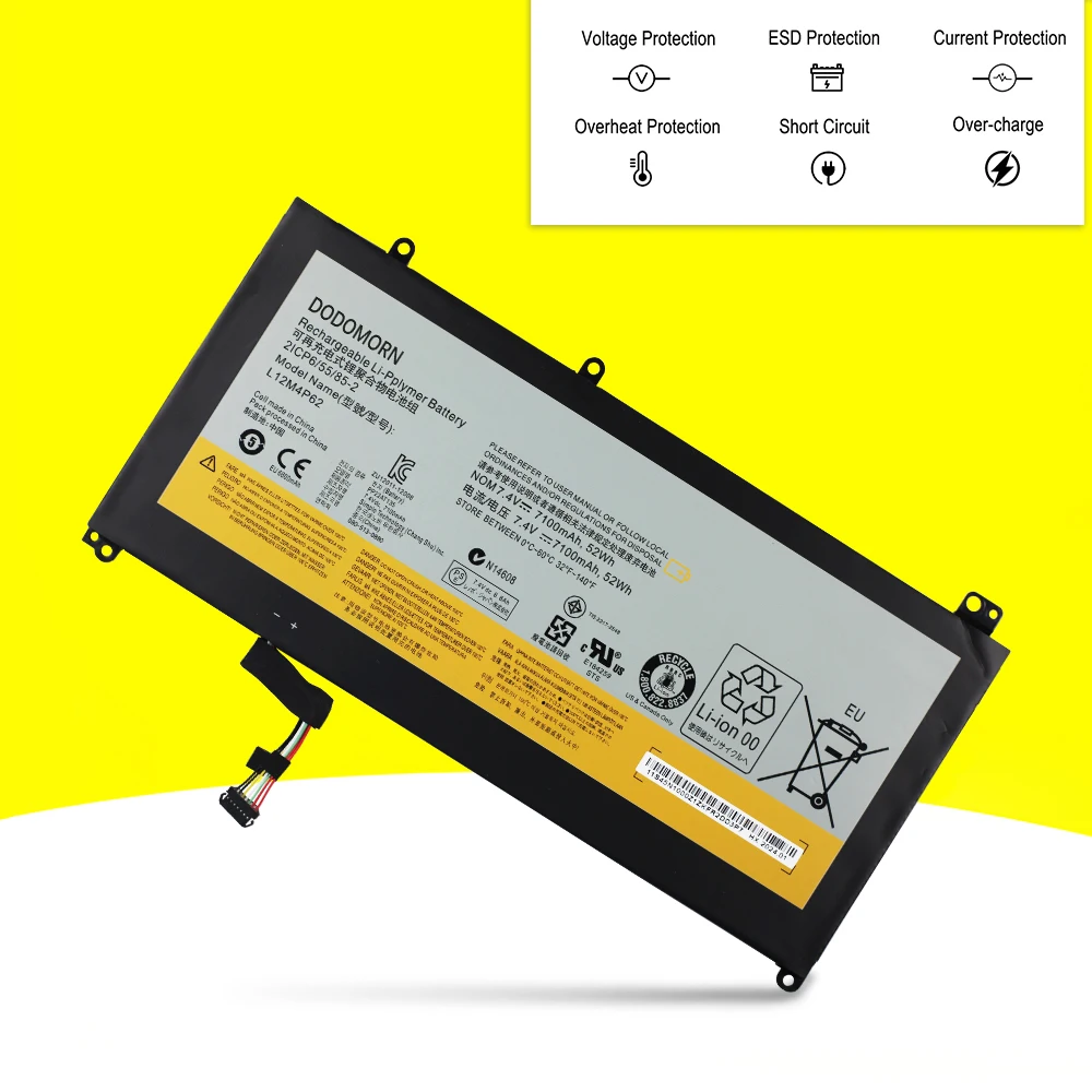 L12M4P62 L12L4P62 Аккумулятор для ноутбука Lenovo IdeaPad U430 U430P U530 U530P серии 2ICP6/55/85-2 7 4 В 52 Втч 7100