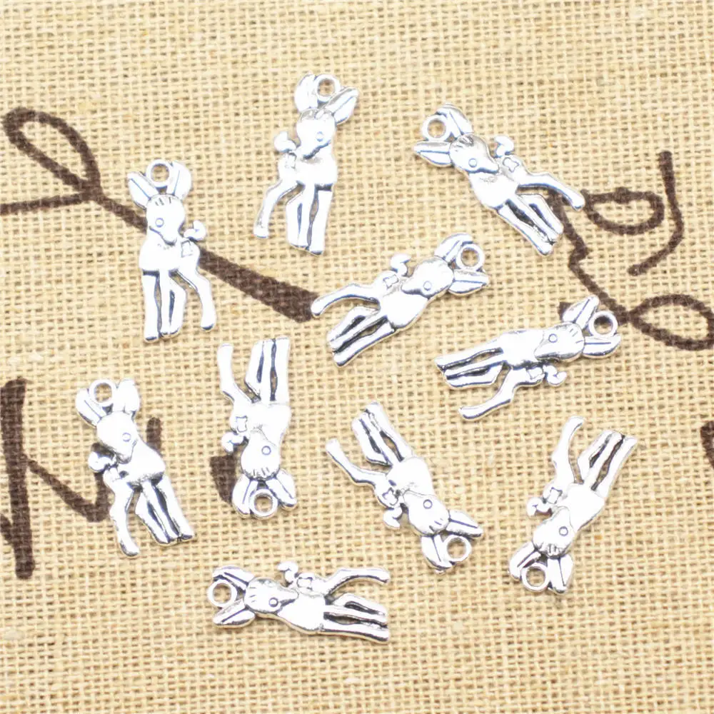 

Deer Charms Wholesale Pendant Necklac Home Decor Crafts 7X17mm Antique Silver Color 30 Pieces