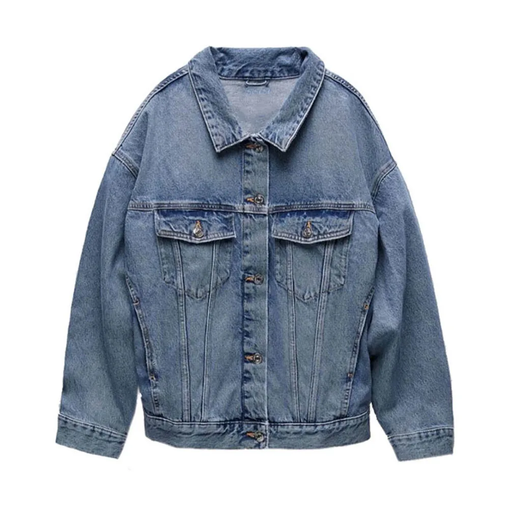 

PB & ZA2022 autumn new women's clothing fashion all-match Basic Hong Kong style loose casual denim retro coat