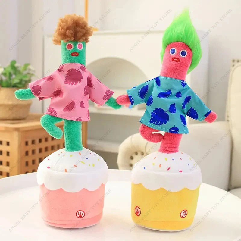 Children Dancing Sausage Monster Rocking Electric Afro Singing Imitating Recording Repeat Your Sausage Monster Stuffed Toy Gifts