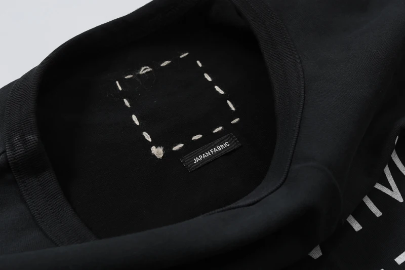 Фото Футболка Visvim Stitch Box Label 26SS, Япония, унисекс, высокое качество, простой принт, короткий рукав, свободный крой, топ, футболка №4