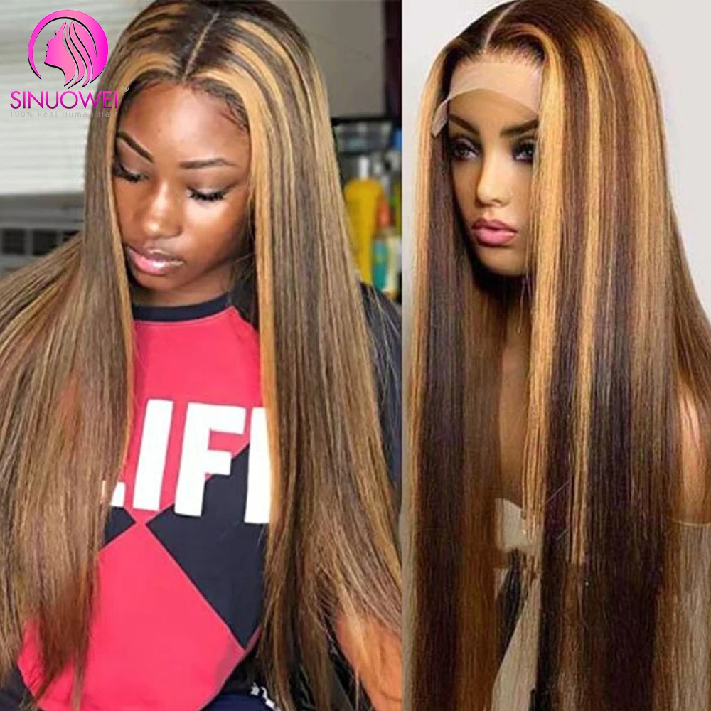 Выделите 13x4 парики из натуральных волос на кружеве прямые волосы с эффектом