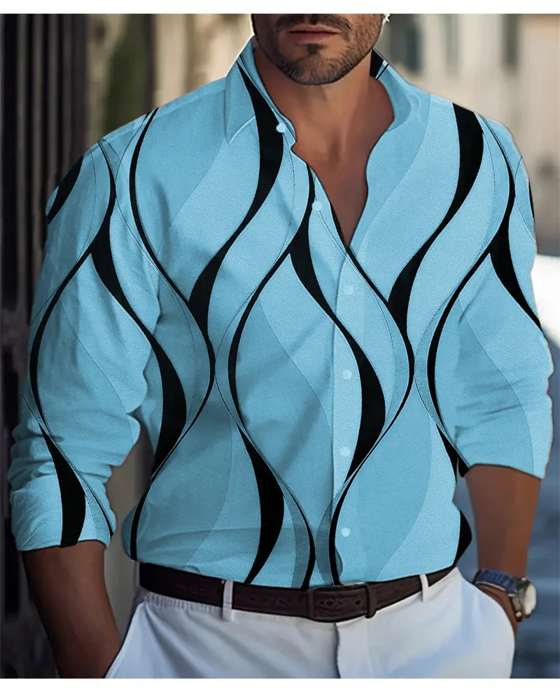 Мужские рубашки из микрофибры и вискозы в полоску