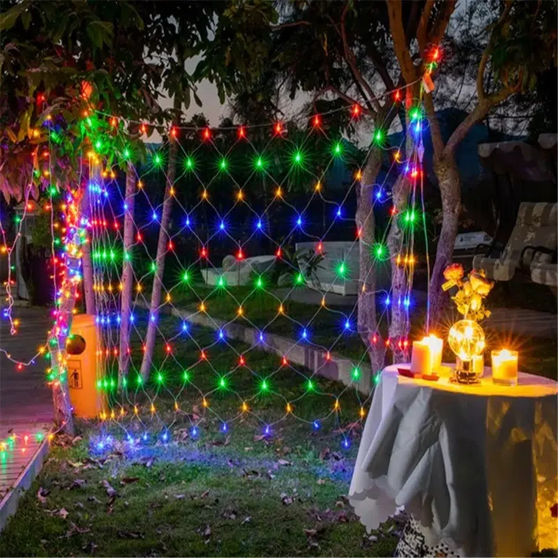 

HMTX Net Mesh Fairy Lights, Twinkle Lighting For Christmas Wedding Party(100LED), Outdoor Light Strings, 4.92*4.92ft