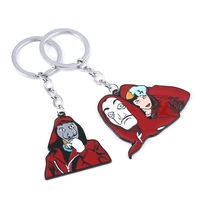 fashion red professor keychain classic movie personality keychain creative jewelry backpack pendant car keyring punk simple gift