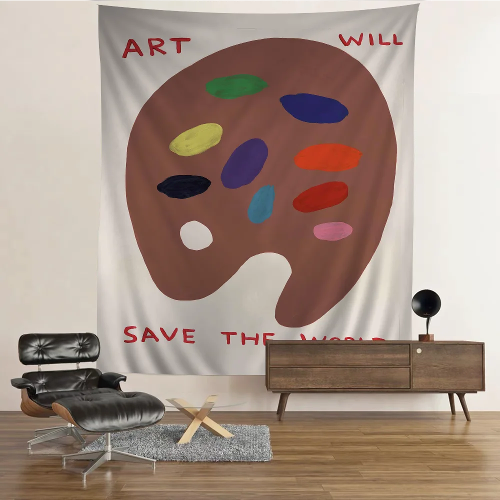 Abstract David Shrigley Dachshund Black Cat Circus Hanging Bohemian Tapestry Tarot Hippie Wall Rugs Dorm Japanese