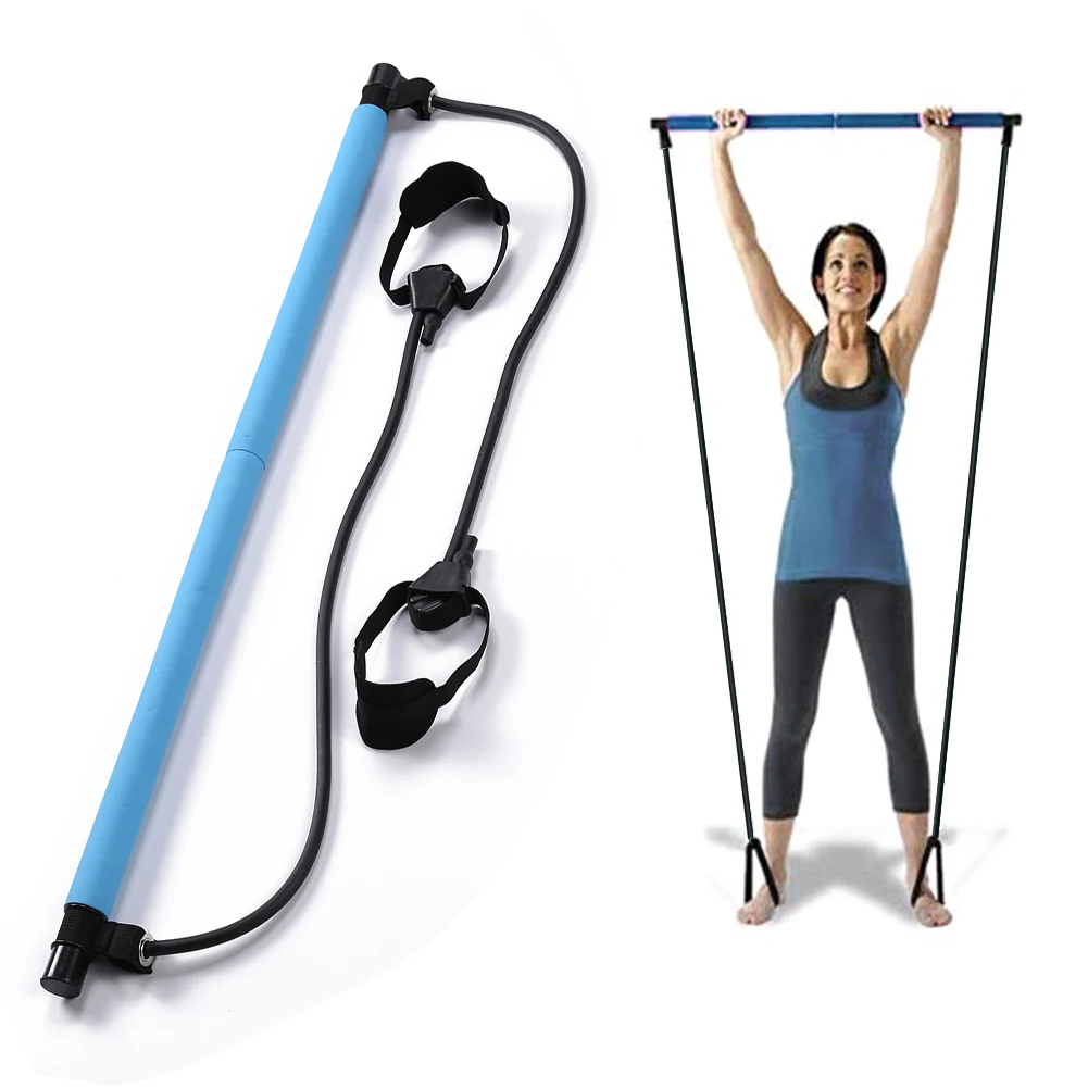 

Fitness Workout Pilates Stick Gym Yoga Squat Training Bar with Resistance Band for Effective Working-out Accessories