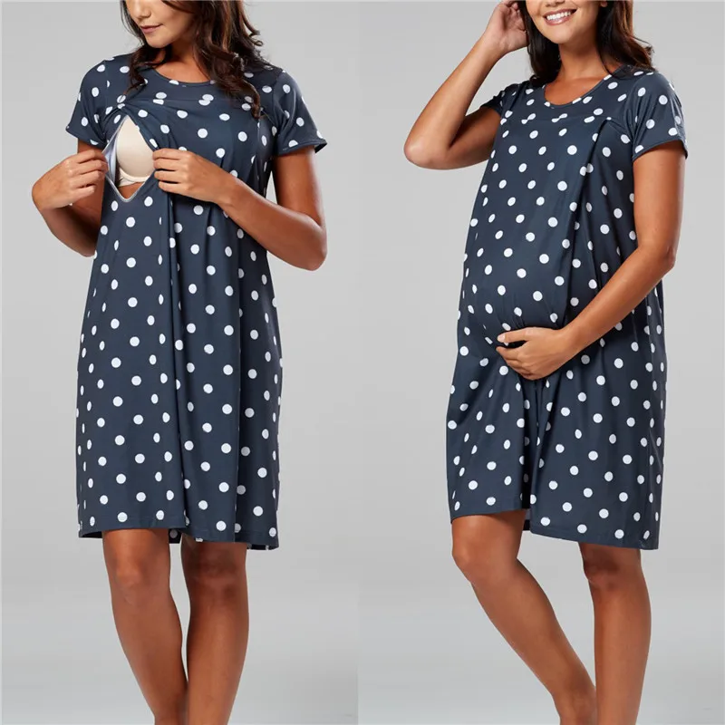 Fashion New Pregnancy Pajamas Cotton Soft Lactation Breastfeeding Nightgown Sleepwear for Pregnancy Women S - 2XL Size