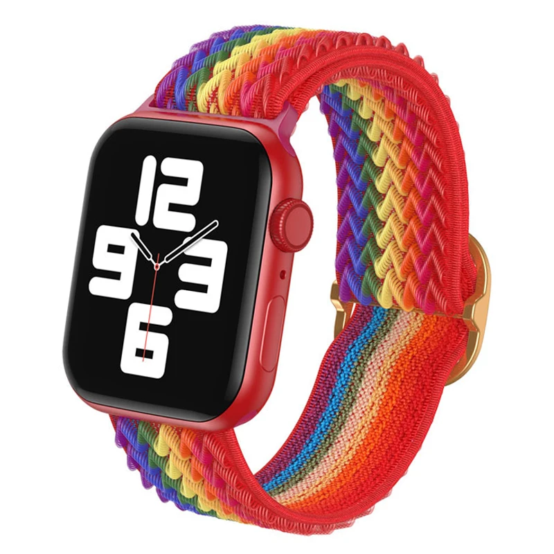

Nylon Braided Loop for Apple Watch Band 44mm 38mm Strap 40mm 42mm Elastic Bracelet Wrist Correa Iwatch 3 4 5 6 SE 7 45mm 41mm