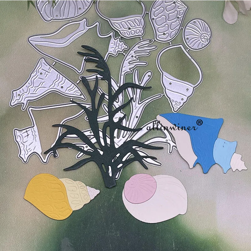 

Conch shell seaweed DIY Craft Metal Cutting Die Scrapbook Embossed Paper Card Album Craft Template Stencil Dies