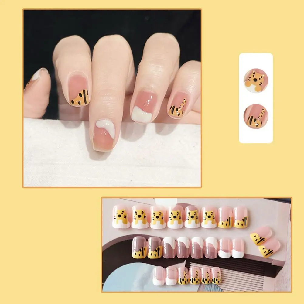 Накладные ногти со съемными короткими круглыми/квадратными блестками 24 шт. |