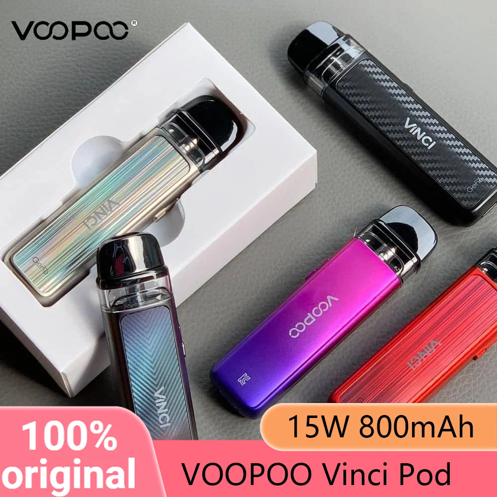 

Original VOOPOO Vinci Pod System Vape Kit 15W 800mAh Built-in Battery 0.8ohm 1.2ohm Cartridge Electronic Cigarette Accessory Kit