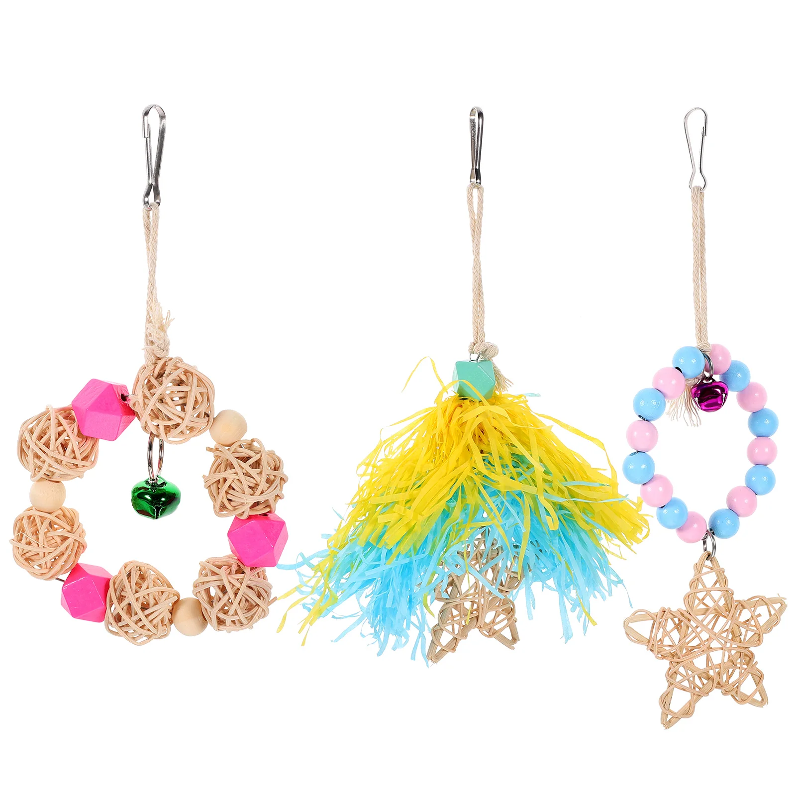 

3pcs Bird Chew Toy Hanging Parrot Chewing Plaything Parrot Chew Ball for Birdcage