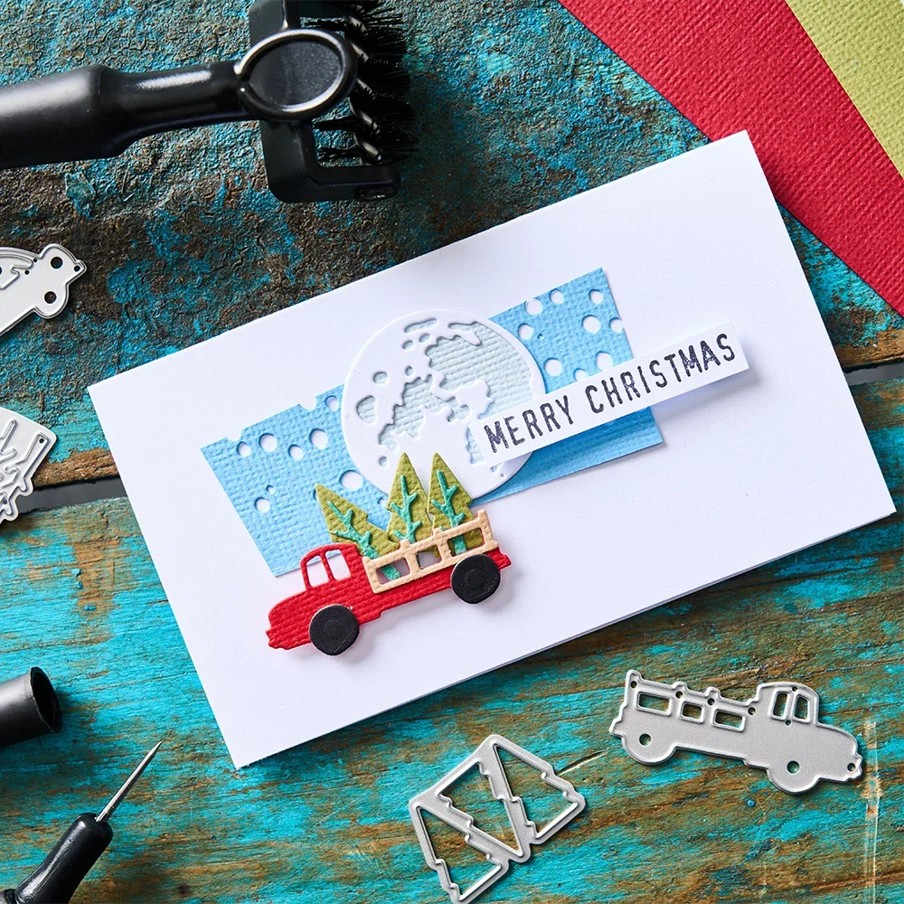 2024 Новый Рождественский венок Снежинка Санта-Клаус Металлические штампы DIY