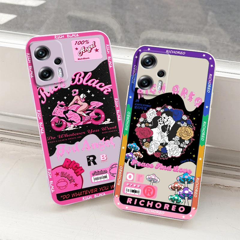 

Luxury Girl Skull Art Cool Phone Case For Xiaomi Redmi Note 11 11S 11T 10S 10 9S 9T 9 8T 8 Pro Plus 5G Liquid Rope Soft Cover