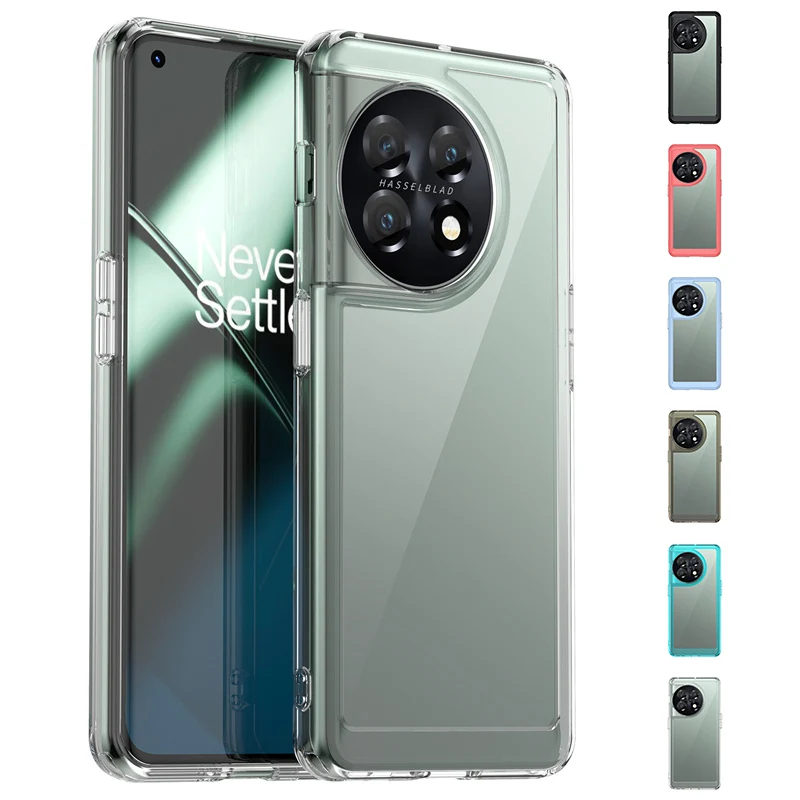 

Противоударный прозрачный разноцветный чехол-бампер для Oneplus 11