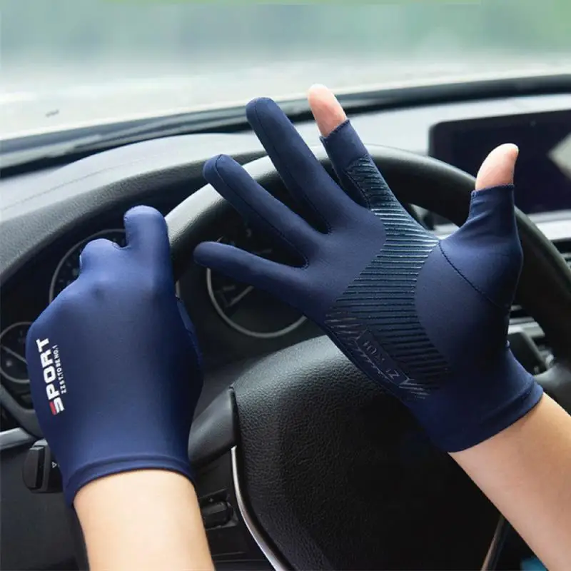 

Summer Men Women Gloves Fitness Sports Fishing Cycling Ice Silk Breathable Elastic Sun Protection Touchscreen Driving Gloves