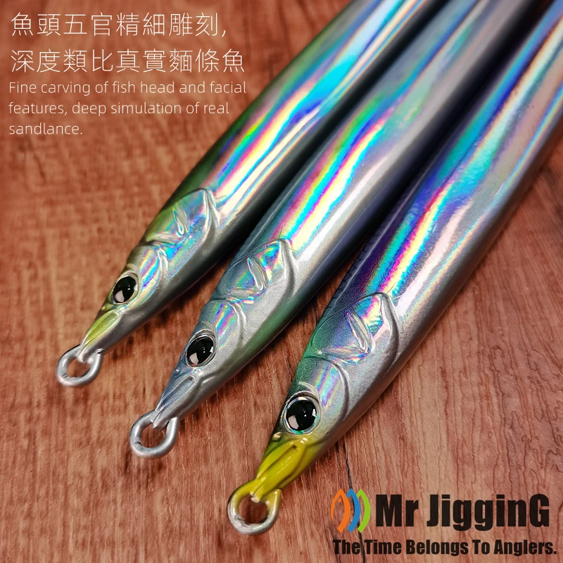 Фото Mr JigginG Biomimetic Sandlance Metal Jig 30 г 40 г 60 г 80 г 100 г 120 г испанская приманка для скумбрии Katsuo Fast Hairtail рыболовная приманка №5