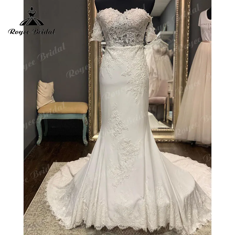 

Cap Sleeve Off the Shoulder Lace Appliques Sexy Sweetheart Wedding Dress Mermaid/Trumpet 2023 Reception Gown vestido de noiva