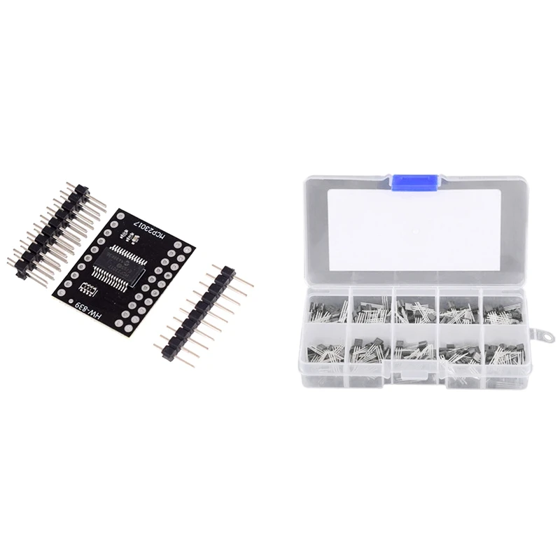 

200Pcs 10Values TO-92 NPN PNP Transistor Assortment Kit & 1 Pcs MCP23017 Serial Interface Module