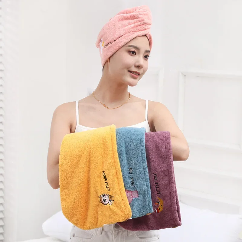 Женское Полотенце Для Волос Из Кораллового Флиса Утолщенная Шапочка Сухих С