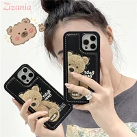 classic fashion teddy bear pattern phone cases for iphone 12 11 pro max xs max x xr hot sale shockproof cover gift rear cover