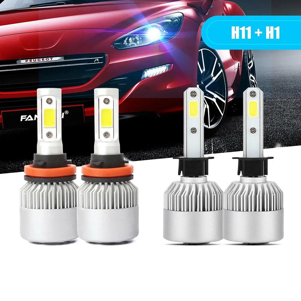 

Автомобильные светодиодные фары H1 H11, комплект фар дальнего света 6000k-6500k, Налобные лампы, совместимые с Focus 2012-2017, 4 шт.