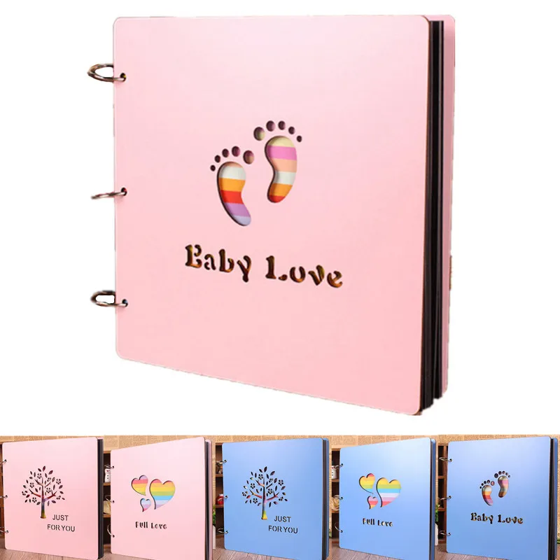 

16 Inch Cartoon DIY Handmade Photo Album Sticky Type Colorful Wooden Cover Autograph Album Instax Polaroid Fujifilm Scrapbook