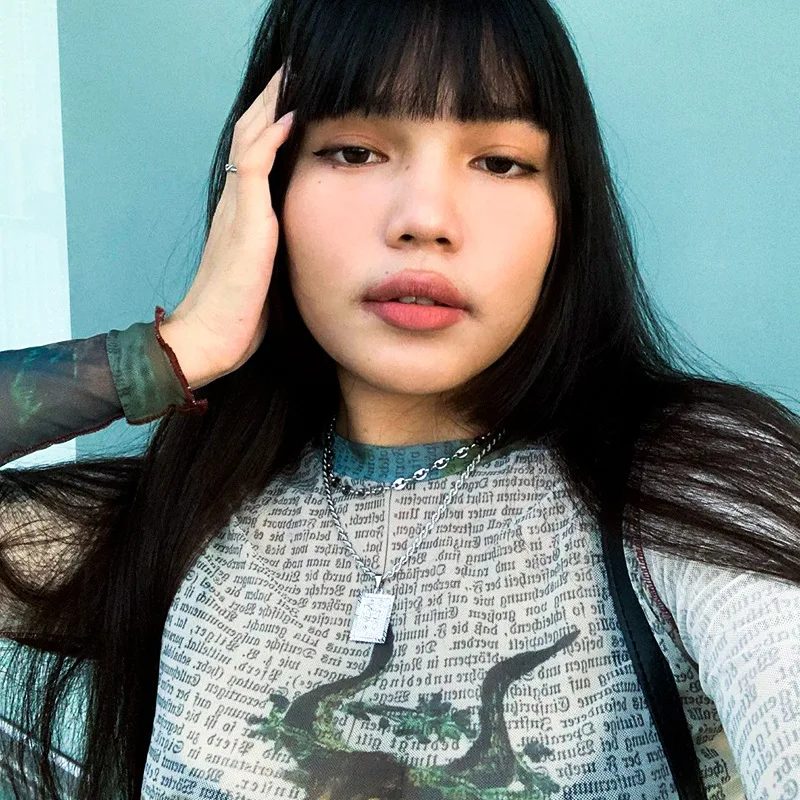 

2022 Autumn New Fashion Hot Selling Round Collar Pullover Spliced Long-Sleeve Printed Crop Casual Women'S Blouse