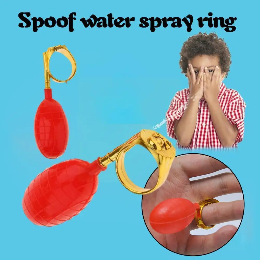 

1pcs New Squirt Ring Tricky Toys Prank Jokes Toy Spoof Halloween Fool's Day Party Gifts for Adults Kids U1N9