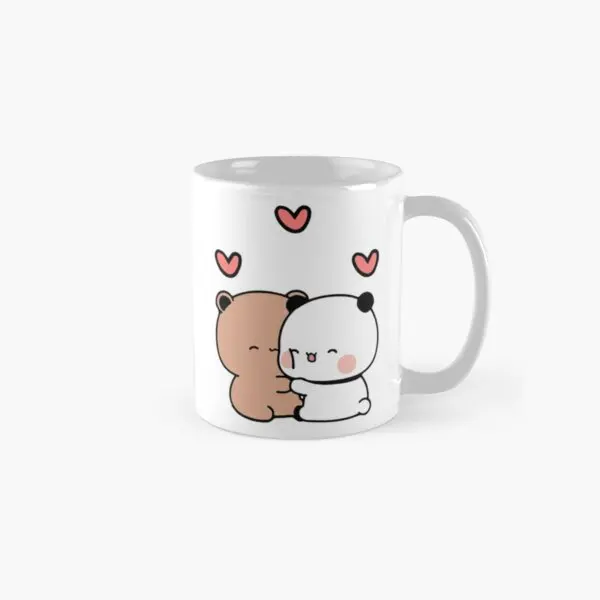 

Hugs Love Panda Bear Classic Mug Cup Tea Handle Round Image Drinkware Photo Printed Design Picture Gifts Coffee Simple