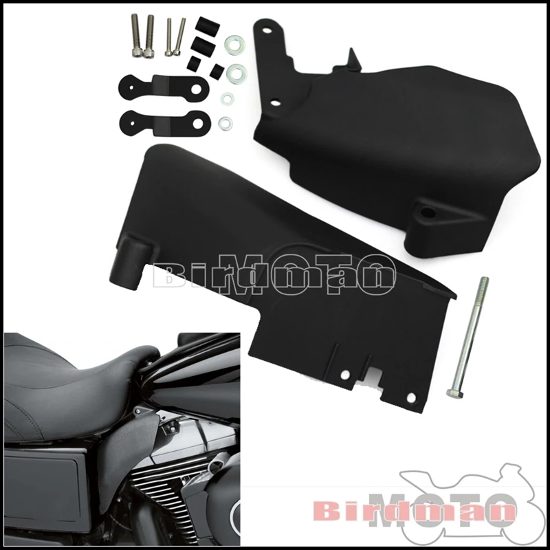 

1 Pair Motorcycle Black Air Deflector For Harley Dyna 2006-Later ABS Plastic Mid Frame Saddle Heat Shield Cover Protection