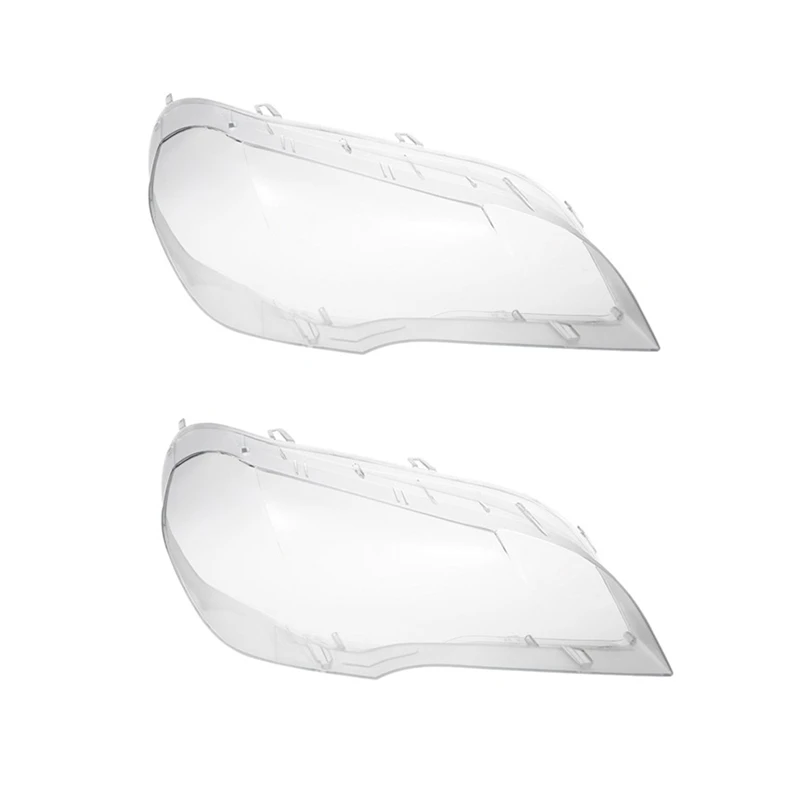

2X Car Clear Headlight Lens Cover Replacement Head Light Lamp Shell Cover for-BMW X5 E70 2008-2013 Right