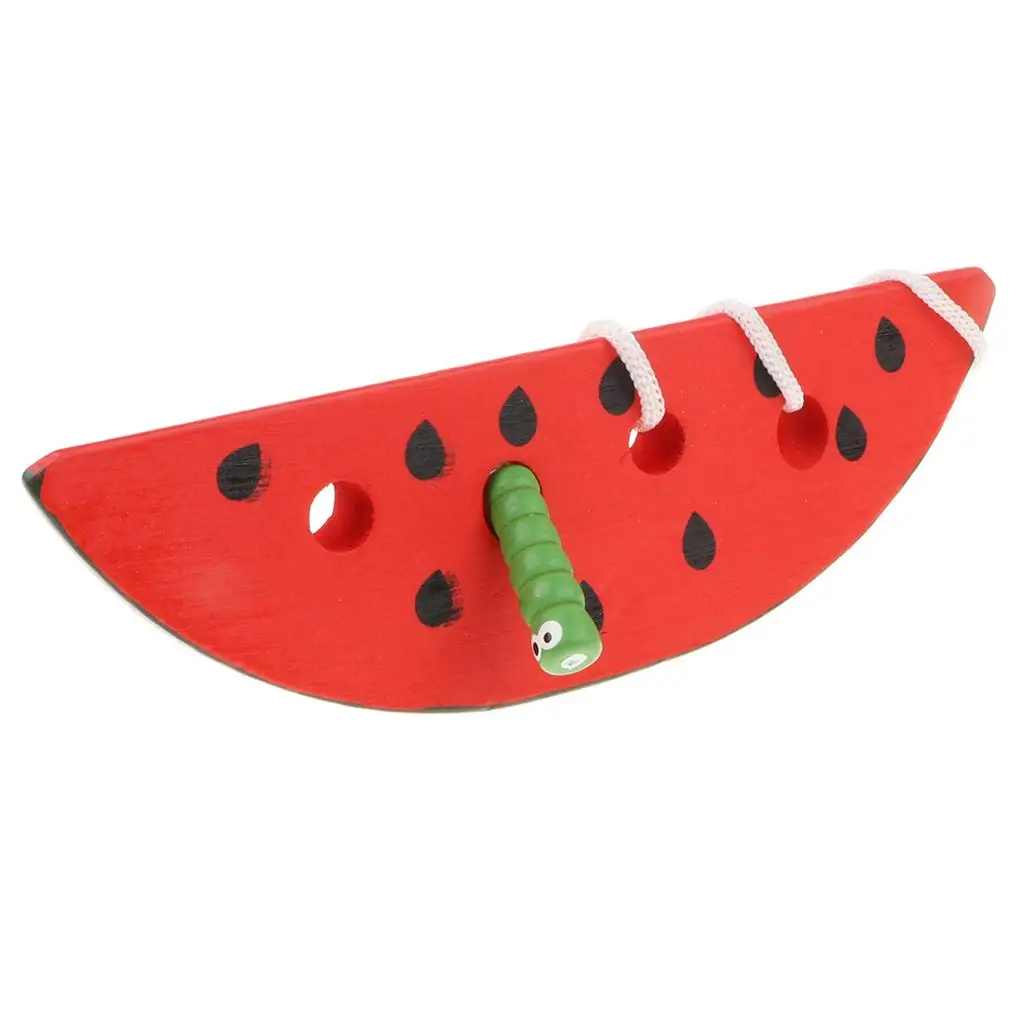 

Threading Wooden Watermelon Educational Toy for Car,Plane,Home Kids Play Fun