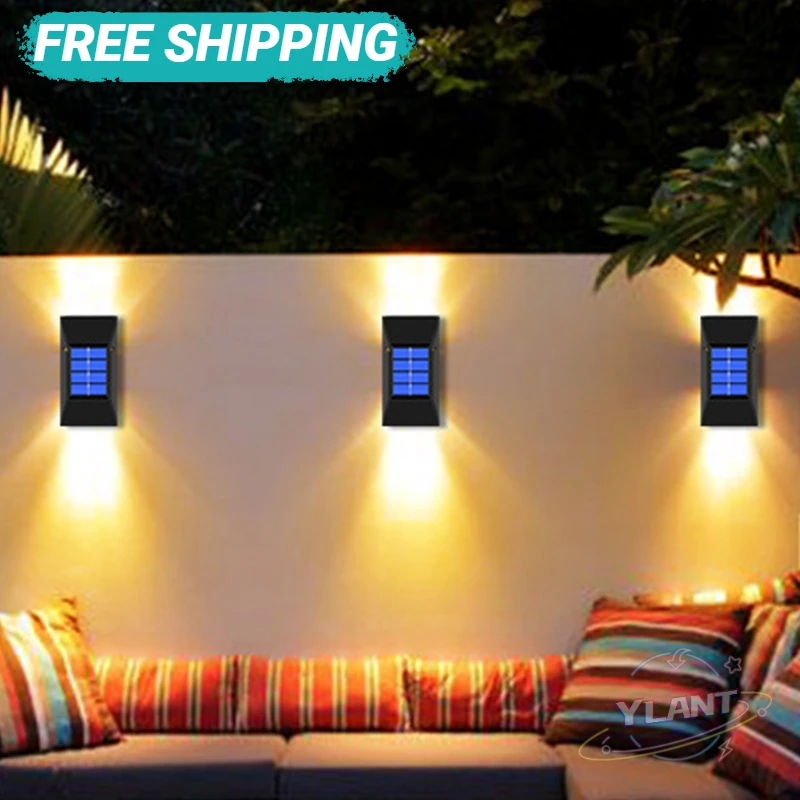 

YLANT 2pcs LED Solar Light Outdoor Waterproof Lighting Solar Powered Lamps Wall Lamps for Garden Decoration LED Street Lighting