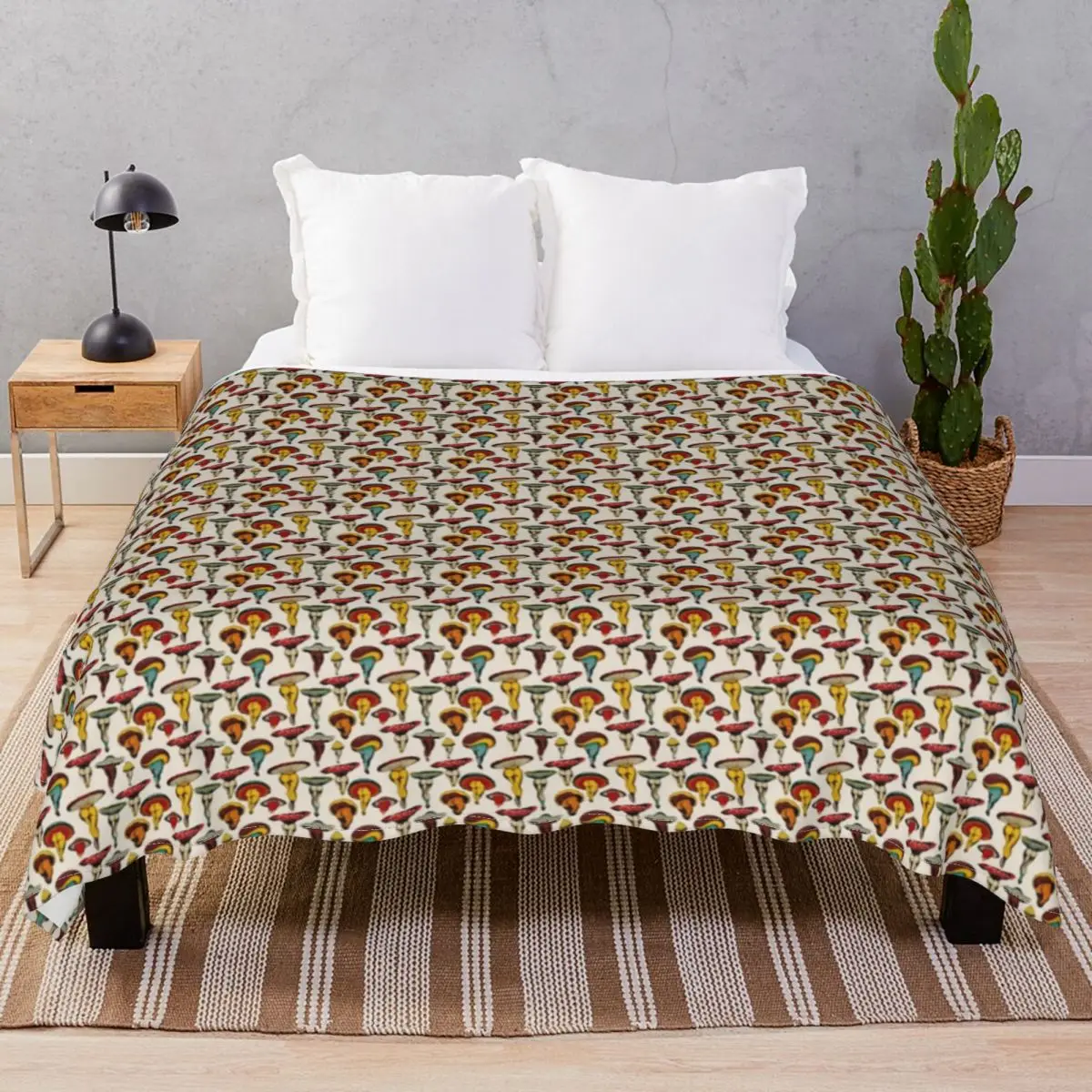

Sexy Mushrooms Tattoo Blankets Flannel Spring/Autumn Warm Throw Blanket for Bedding Home Couch Camp Cinema