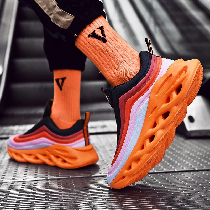 New men sneakers light running shoes large size colorful fashion breathable summer size 45 jogging outdoor platform cool shoes