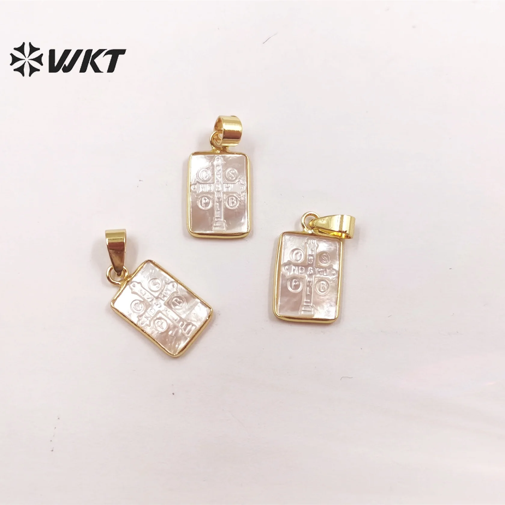 Фото Уникальный кулон WT-JP305 WKT с религиозным крестом из перламутра, миниатюрный белый крестик из перламутра с резьбой, христианский крестик для женщин. №4