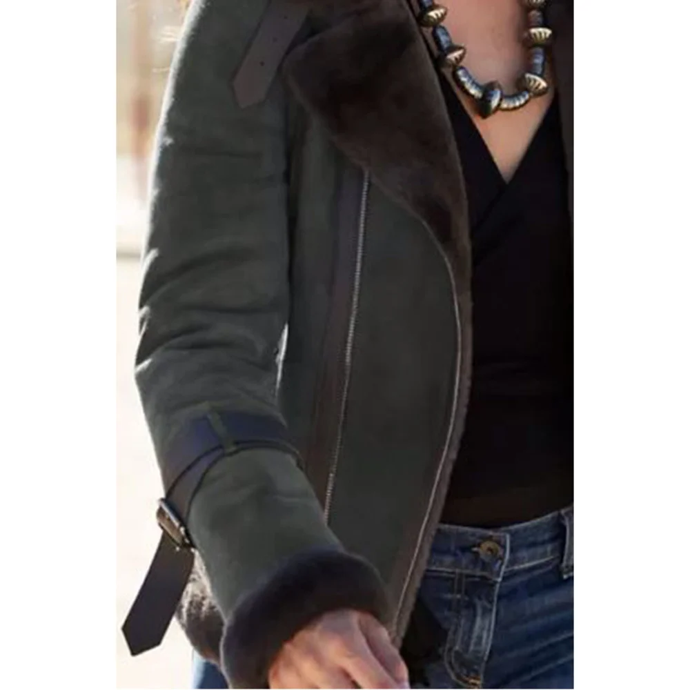 Leather Autumn And Winter Women's Tops New 2022 Fashion Personality Trend Stitching Fur Handsome Short Coat Leather Jacket Modis enlarge