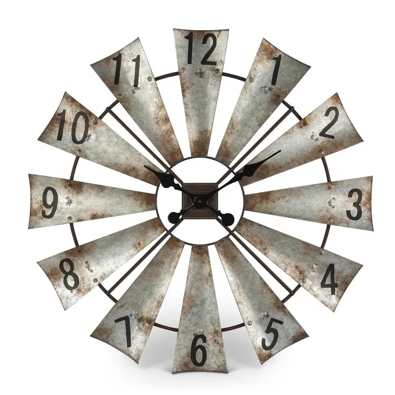 

Antique-styled Windmill Wall Clock with Hours of the Day on the Fans