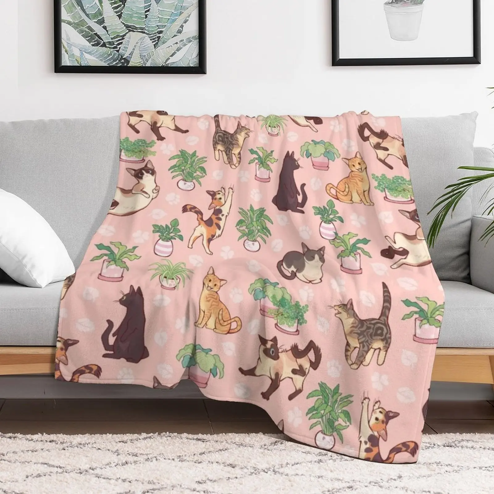 Уютное розовое одеяло Майки теплое зимнее фланелевое модное для диванов