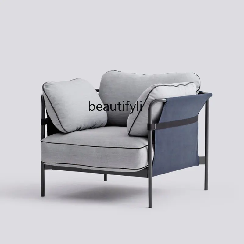 

yj Modern Simple Cotton and Linen Fabric Sofa Living Room Removable and Washable Simple Iron Single Double Home