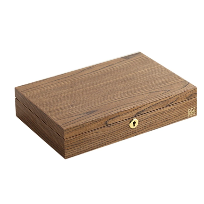 

Деревянная шкатулка-органайзер для ювелирных украшений AU -Wooden Flip, Подарочный чехол, держатель для часов, серег, колец, шкатулки для хранения ...