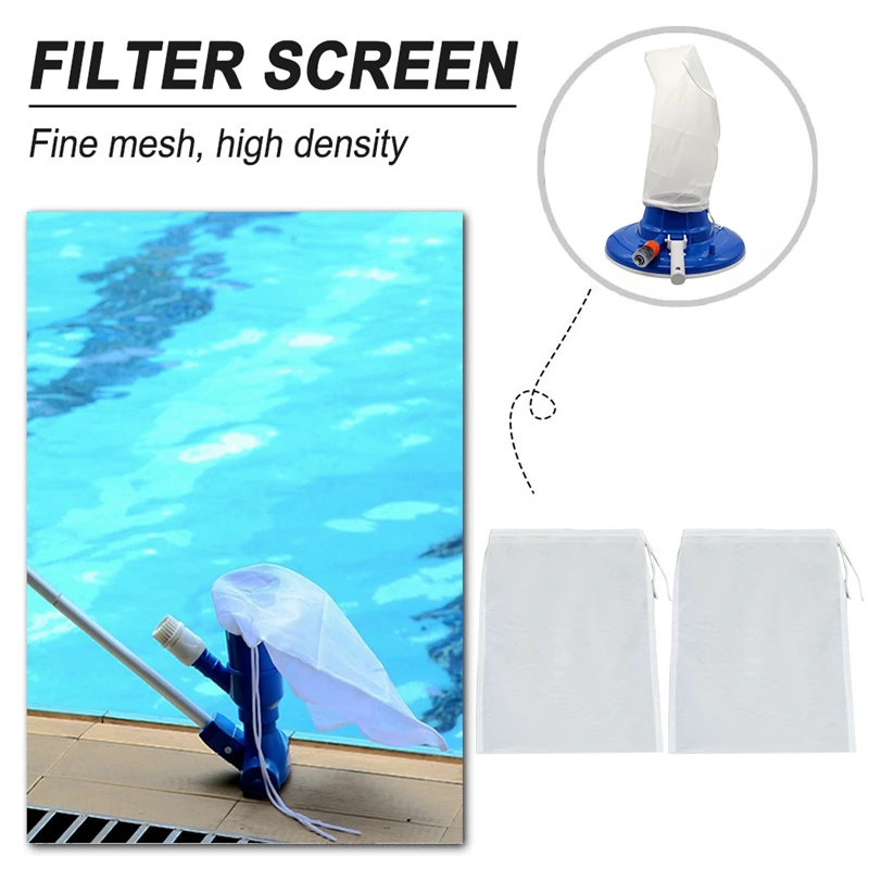 

10 Pcs Shredded Leaf Series Fine Mesh Filter Sock Bag White Bag Accessories Durable Nylon For Pool Vacuums