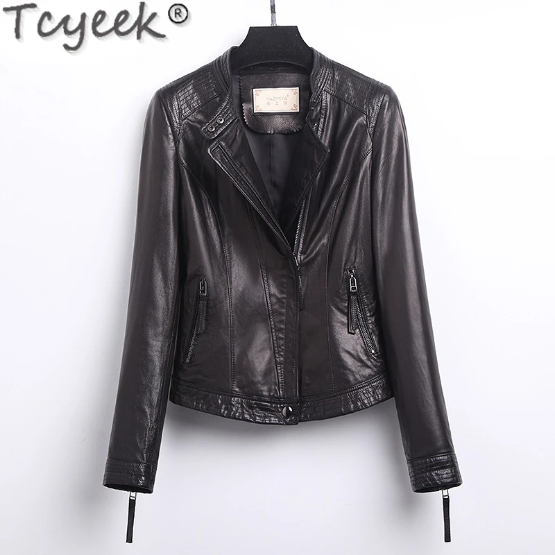 

High Quality Real Sheepskin Leather Jacket Women Spring and Autumn Fashion Motorcycle Coats and Jackets for Women Clothes zm323
