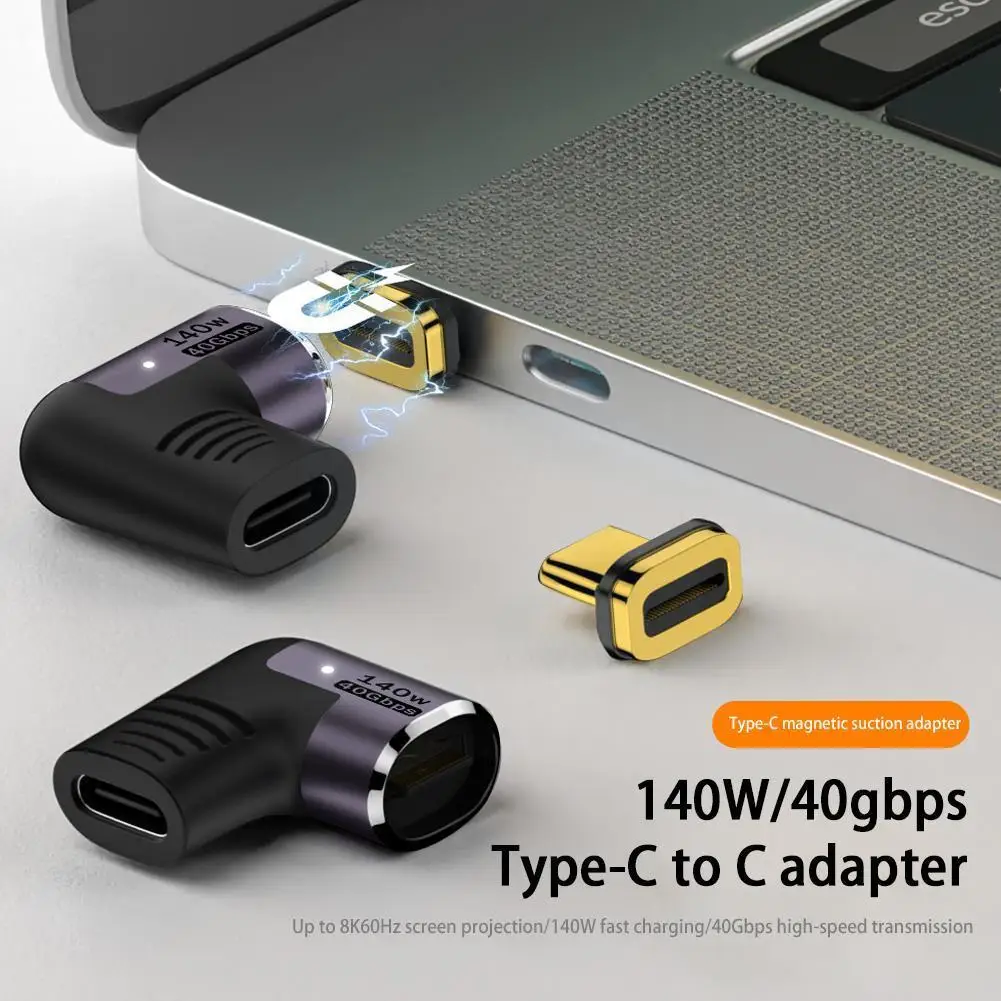 

Магнитный адаптер Usb Type C 140 Вт для планшетов, телефонов Pro, коннектор для зарядного устройства Otg, Usb C, адаптер для кабеля, аксессуары Y5t3