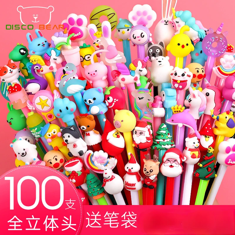 

10-150 / set kawaii Cartoon 0.38/0.5mm neutral pen set. Creative stationery signed by students. Office, school supplies, gifts