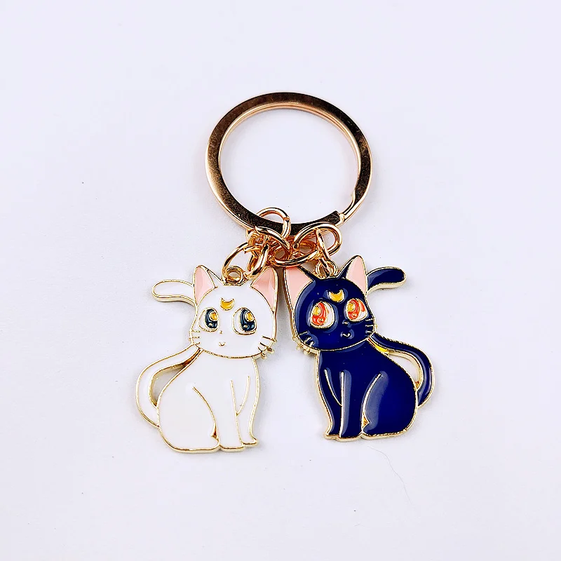 

Classic Sailor-moon Key Ring Keychain Luna Cat Kitten Animal Gift Special Lovely Cute Cartoon Backpack Car Pendant Unisex DK0012