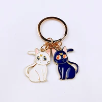 classic sailor moon key ring keychain luna cat kitten animal gift special lovely cute cartoon backpack car pendant unisex dk0012